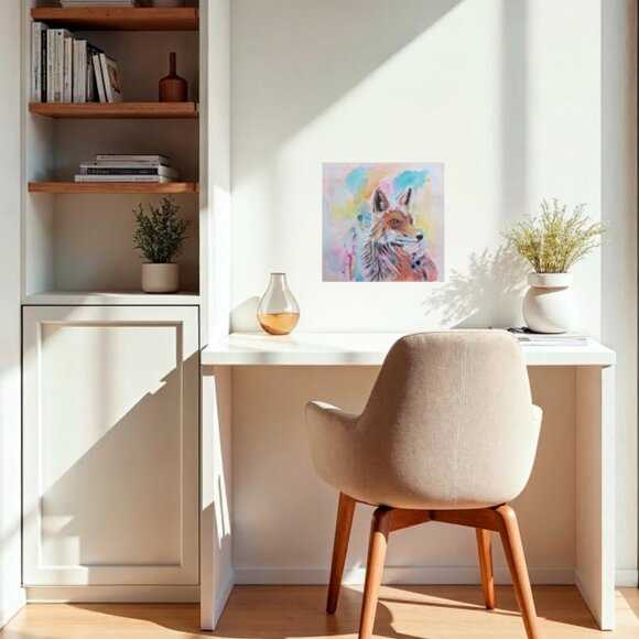 Original Painting Animal Artwork Fox Wall art decor - Picture 2 of 2